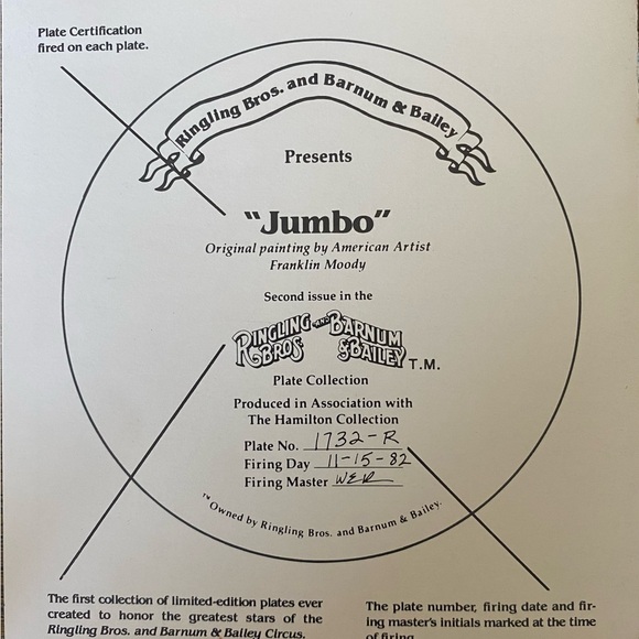 Hamilton Collection Plate, Jumbo 1983 - Picture 9 of 11